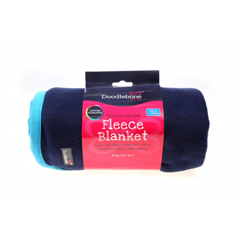 Fleecy Blanket Navy & Aqua