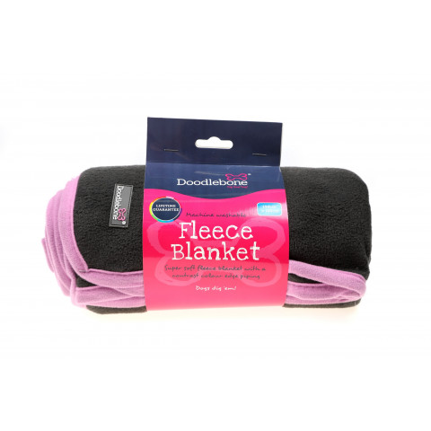 Fleecy Blanket Charcoal & Blush