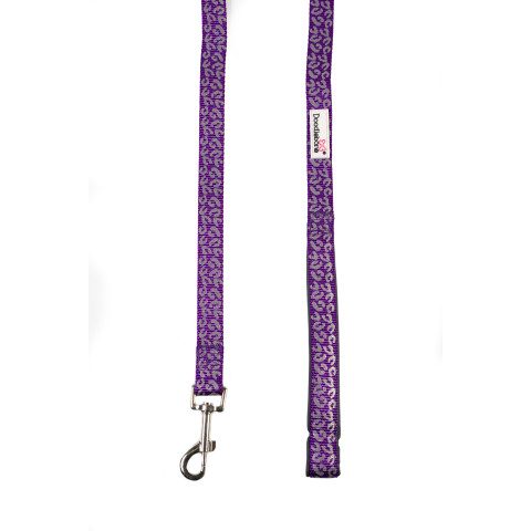 Padded Lead Violet Leopard Reflective 15mm