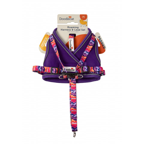 Cat Roaming Harness & Lead Violet/Dunes S